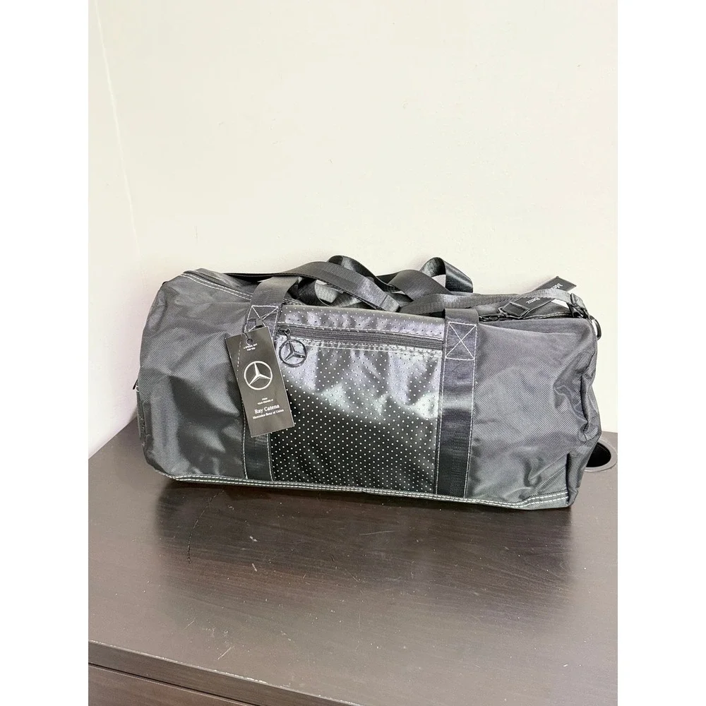 Mercedes-Benz Black Duffel Bag Ray Catena Travel Gym Bag Perforated Nylon New